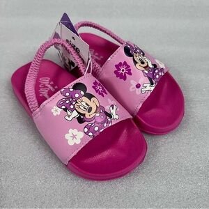 Disney Junior Minnie Mouse Slide Sandals Toddler Girls Pink size 7/8